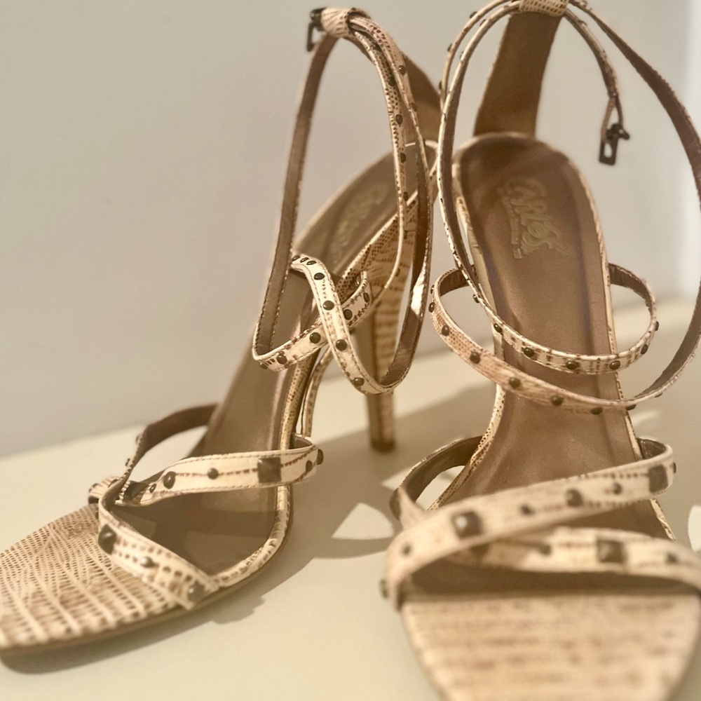 Elegant Beige Strappy Heels